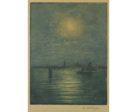 KONVOLUT AUS ACHT ARBEITEN AUF PAPIER 1. H. 20. Jh. Radierung, Mischtechnik, Kohle- und Bleistiftzeichnung auf unterschiedl. 