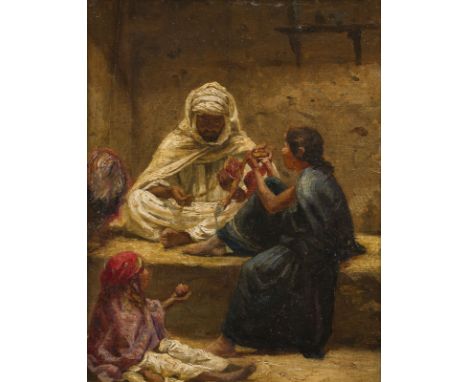 LEOPOLD CARL MÜLLER (UMKREIS)1834 Dresden - 1892 WienORIENTALISCHE GENRESZENE Öl auf Leinwand, auf Holz. 30.5 x 25 cm (R. 44 