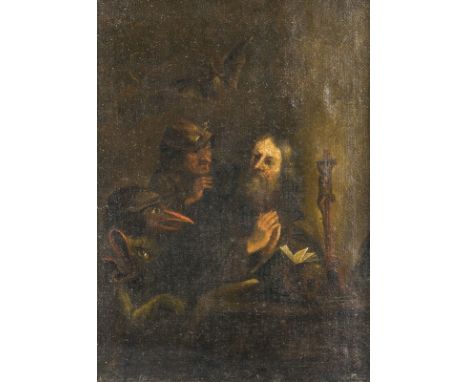 DAVID TENIERS DER JÜNGERE (UMKREIS)1610 Antwerpen - 1690 BrüsselDIE VERSUCHUNG DES HEILIGEN ANTONIUS Öl auf Leinwand auf Tafe