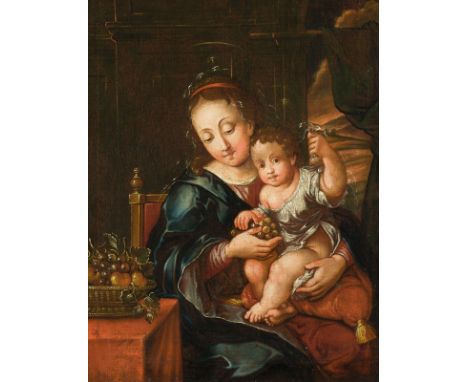 PIERRE MIGNARD (NACHFOLGER DES 18. JH.)17. November 1612 Troyes - 30. Mai 1695 ParisDIE JUNGFRAU VON DEN TRAUBEN Öl auf Leinw