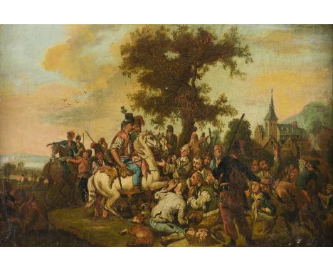 JOHANN HIOB GUSTAV HEINRICH HOCH (WAHRSCHEINLICH)23.April 1716 Reutlingen - 1779 MainzHISTORIENSZENE Öl auf Leinwand (doubl.)