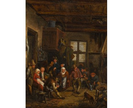 ISAAC VAN OSTADE (WAHRSCHEINLICH WERKSTATT)02.06.1621 Haarlem - 16. Oktober 1649 ebendaBAUERNVERGNÜGEN IM WIRTSHAUS Öl auf Ho