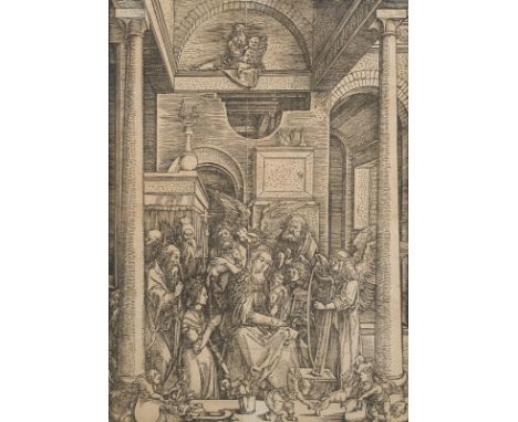 ALBRECHT DÜRER1471 Nürnberg - 1528 ebenda'DIE VEREHRUNG MARIENS' (UM 1500/05) Holzschnitt auf Papier; später Abzug. SM 30 x 2