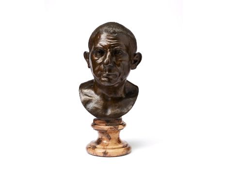 An Italian bronze bust of Lucius Caecilius Iucundus after the Antique, late 19th/early 20th century, possibly Chiurazzi, port