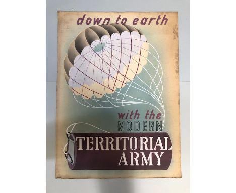Advertising  military interest, original hand painted 1940s graphic design for  an advertising poster, Down to Earth with the