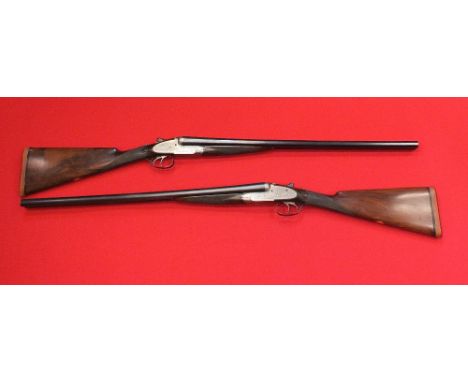 A pair of Charles Hellis & Sons Ltd. 12 bore side lock ejector shotguns with their fitted leather case with trade label.  No.