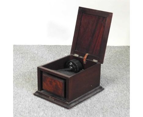 A 1930's S G Brown Ltd cabinet speaker, in a wooden hinged case28 x 35cm