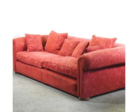 A Duresta red upholstered sofa, of large proportions243w x 125d x 75h cmCondition report: This is in a used condition, with o