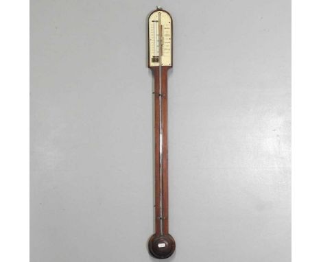 An early 20th century mahogany stick barometer92cm high