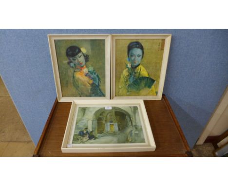 Two 1960's prints and a Sir William Russell Flint print