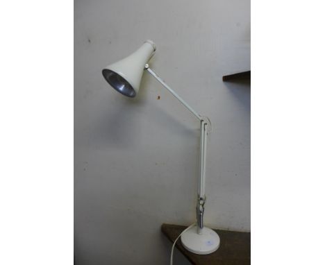 An industrial anglepoise lamp