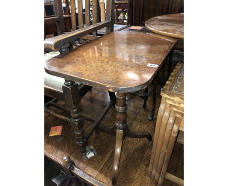 REGENCY MAHOGANY TILT TOP WINE TABLE ON RING TURNED COLUMN AND TRIPOD LEGS