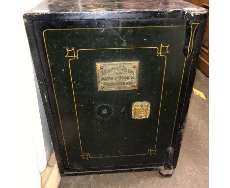 VICTORIAN WHITFIELDS GREEN ENAMEL KEY SAFE