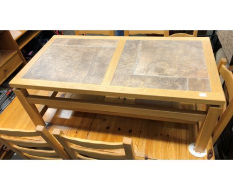 OAK TILE TOP COFFEE TABLE 