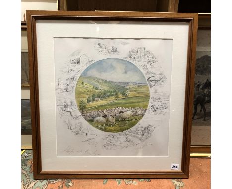 JOY HAWKER LIMITED EDITION 651/750 PRINT OF SHEEP F/G 45 X 43CM APPROX