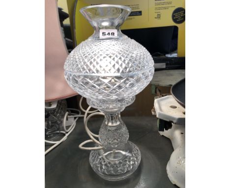 WATERFORD CUT GLASS HOBNAIL TABLE LAMP AND SHADE