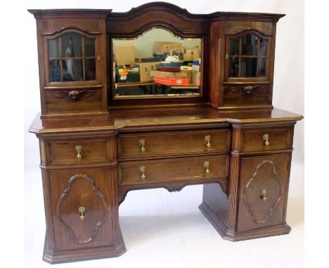 A good quality and architecturally decorative Edwardian mahogany sideboard by Turner, Woodward & Co Ltd of 36 John Dalton Str