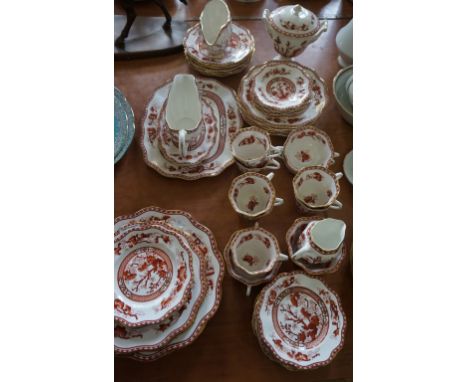A fifty-four piece Coalport Indian Tree Coral pattern dinner service.