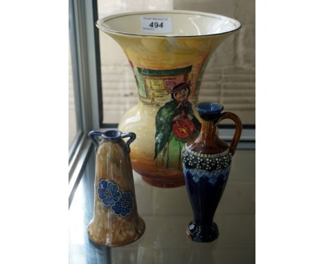 A mixed collection of ceramic items to include minature Doulton Lambeth stoneware Art Nouveau ewer, together with a twin hand