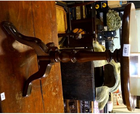 A late Victorian mahogany circular topped tripod table.