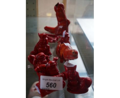 A mixed collection of simulated Chinese coral items to include a dog, a multiple Buddhas (9)