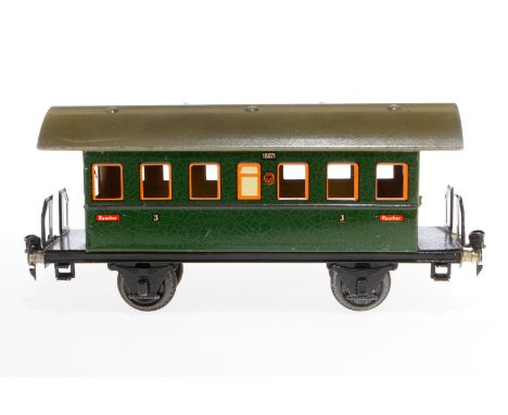 Märklin Personenwagen 1807, S 1, CL, mit 2 AT, LS tw ausgeb., gealterter Lack, L 27, im OK-Unterteil, sonst Z 2-3