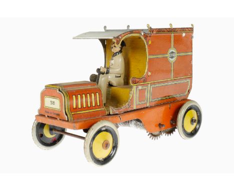 G &amp; K Liefer-LKW Nr. 518, CL, mit Fahrerfigur, Uhrwerk hakt, leichte Gebrauchsspuren, L 13,5, Z 2