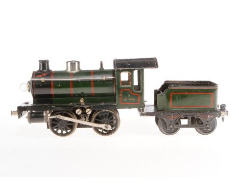 Märklin B-Dampflok R 12981, S 1, elektr., grün/schwarz, mit Tender und 1 el. bel. Stirnlampe, LS und gealterter Lack, Kleinte