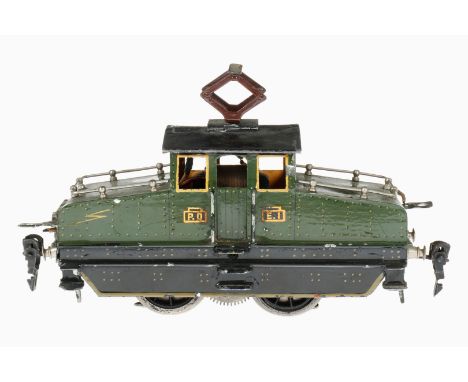 Märklin B E-Lok V 3020, S 0, Starkstrom, starrer Pantograph, Galeriestangen am Vorbau, Stirnlampen und 2 Handgriffe fehlen, F