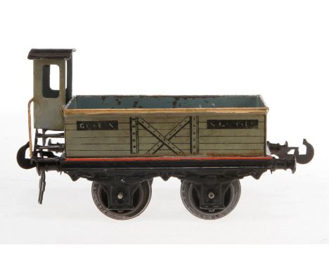 Carette offener Güterwagen, S 1, uralt, HL, mit BRHh, tw nachlackiert, L 15,5 Z 3