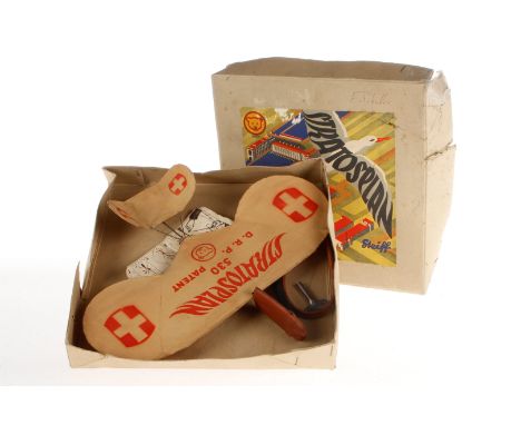 Steiff Flieger "Stratosplan" 530, Alterungsspuren, L 24,5, im besch. OK, Z 3