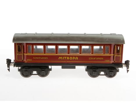 Märklin Mitropa Schlafwagen 1753, S 0, CL, mit 4 AT, LS und gealterter Lack, L 24,5, Z 2