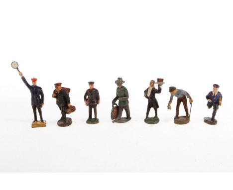 Konv. Eisenbahnfiguren, S 0, meist Masse, HL, darunter 1 Guss, Z 4