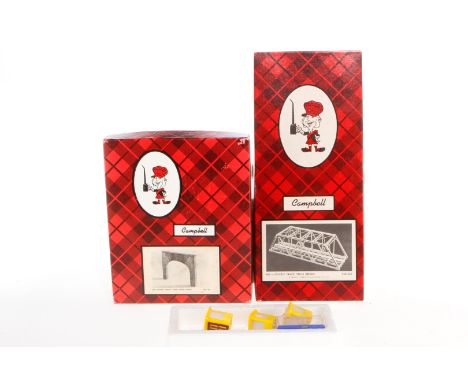 2 Campbell Bausätze, S H0, wohl komplett, dazu Zubehör, Alterungsspuren