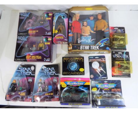 Star Trek - a collection of Star Trek collectables to include Star Trek Barbie and Ken by Mattel, Star Trek Playmates Alien S