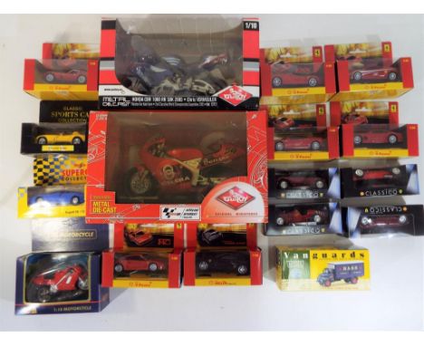 Guiloy, Maisto and others - a collection of seventeen diecast vehicles including Guiloy 1:10 scale Honda CBR- Chris Vermeulen