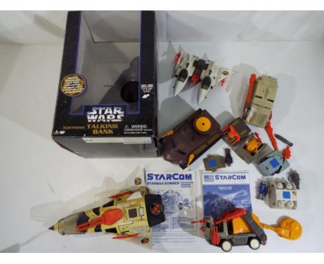 Starcom, Thinkway and others - a good lot of vintage Starcom vehicles and figures, including Starmax Bomber and Missile Fox, 