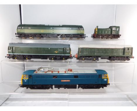 Model Railways - Hornby, Lima and Mainline OO gauge - four diesels and one electric unboxed locomotives comprising Class 25 D