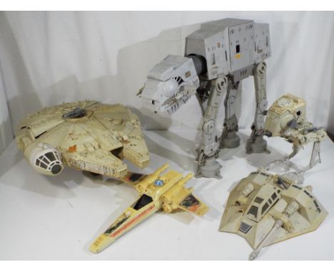 Star Wars - five unboxed vintage Kenner Star Wars vehicles to include Kenner X-Wing Fighter, Kenner Millennium Falcon (1979),