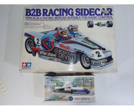 Model Kits - two unconstructed kits comprising rare Tamiya 1:8 scale B2B racing sidecar kit from the 1980's and Airfix 1:72 s