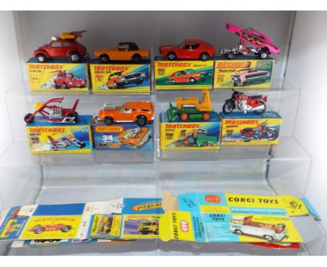 Matchbox - eight diecast vehicles from the 1970's to include #11 Flying Bug, #12 Big Bull, #49 Chop Suey, #70 Dragster and si