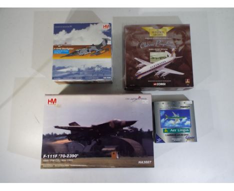 Hobby Master, Gemini Jet and other - four diecast model airplanes, including Hobby Master 1:72 scale Power Air Series HAA3007