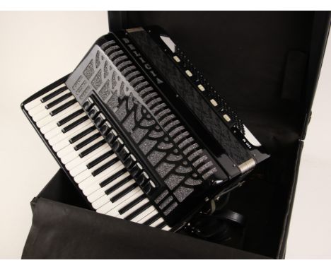 A Delicia 120 M Piano Accordion, serial number OTK 00 31 01136, in fitted cased (untested) 