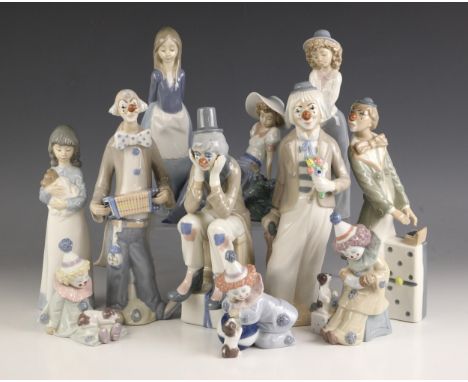 A Lladro porcelain figure, 20th century, titled ‘Pierrot Wipuppy &amp; Bull', printed maker’s mark to base, 11.5cm high, boxe