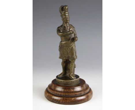 A vintage car mascot for The Gallagher &amp; Jamieson Tobacco Co, 20th century, modelled as Phineas Maclino, inscribed 'Phine