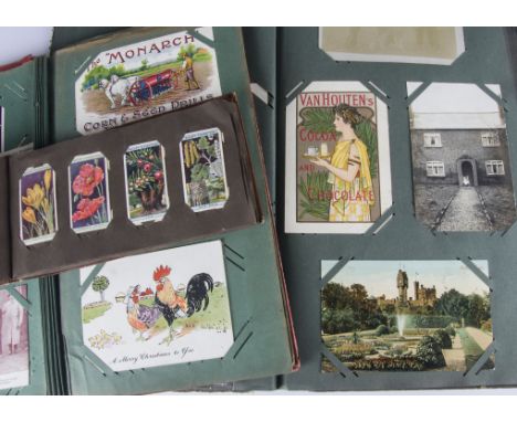 Postcards, an interesting collection of approx 220, Edwardian cards in two albums, inc, Advertising, Comical, London, Cattle,