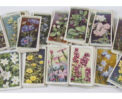 Cigarette Cards, Wills, a collection of sets to include, Railway Equipment, Household Hints, Wild Flowers A & 2nd Series, Gar
