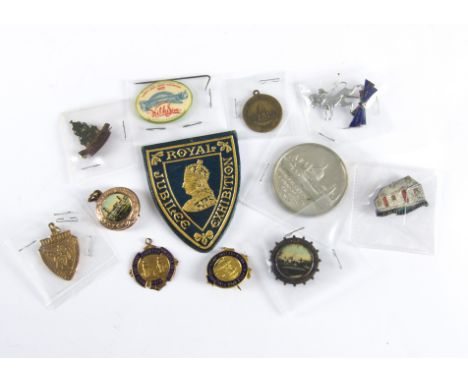 Ephemera, a Liverpool International Exhibition of Navigation, Commerce and Industry white metal brooch, together with three N