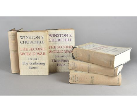 Six bound volumes, Winston Churchill the Second World War, First Edition, with authors note 15 July 1948See image of authors 