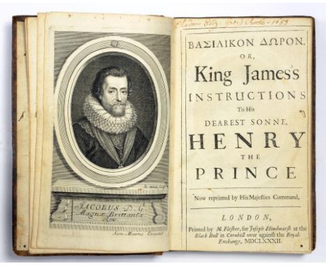    OR KING JAMES'S INSTRUCTIONS TO HIS DEAREST SONNE HENRY THE PRINCE, PORTRAIT ENGRAVED BY R WHITE AFTER SAMUEL MEARNE EARLY